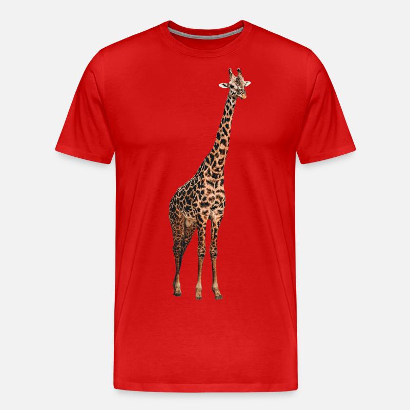 Giraffe Tier - Männer Premium Bio T-Shirt - Rot
