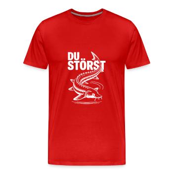 Stör angeln Sportfischen - Du störst - Männer Premium Bio T-Shirt - Rot - Vorne - Damien (186cm)