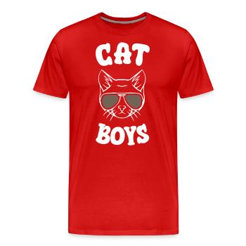Chats garçons - T-shirt bio Premium Homme - rouge - Devant - Damien (186cm)
