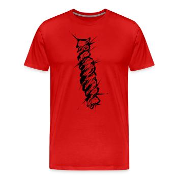Fussili Noodle - Men's Premium Organic T-Shirt - red - Front - Damien (186cm)