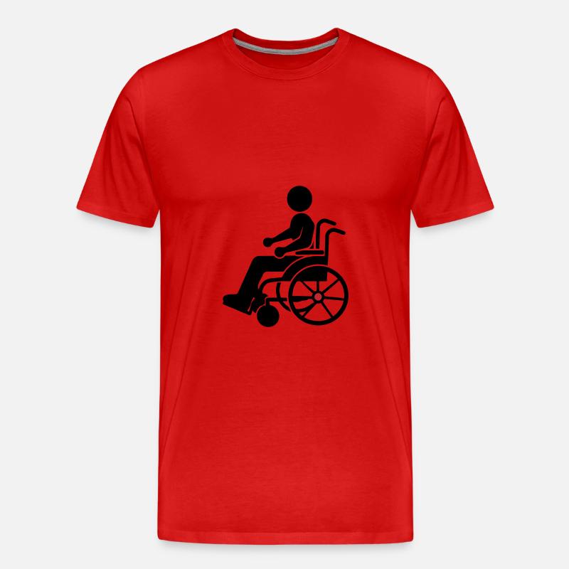 Rollstuhl Eingeschränkt - Männer Premium Bio T-Shirt - Rot