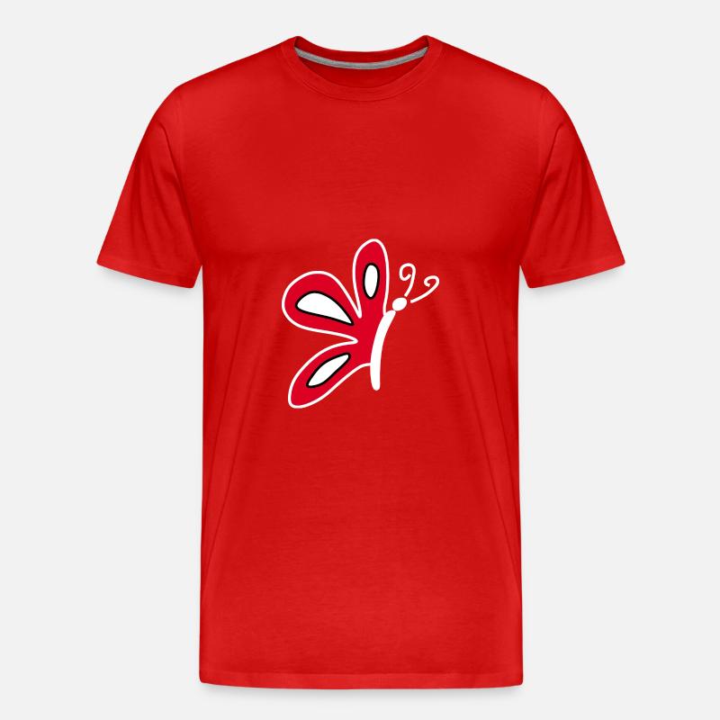 Schmetterlinge rot - Männer Premium Bio T-Shirt - Rot