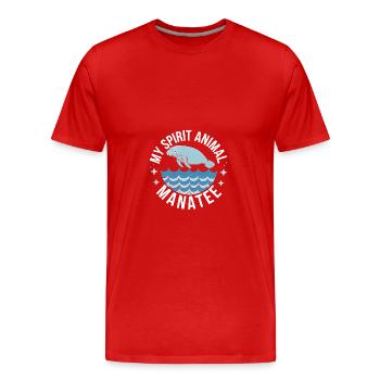 Lamantin mon - J’adore le Dugong Lamantin - T-shirt bio Premium Homme - rouge - Devant - Damien (186cm)