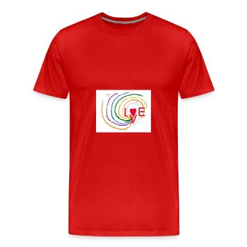 World of LOVE - T-shirt bio Premium Homme - rouge - Devant - Damien (186cm)
