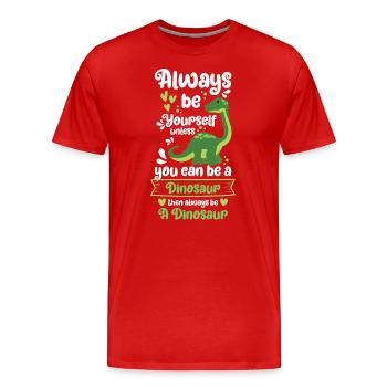 Prehistoric Stegosaurus Rex Raptor - Men's Premium Organic T-Shirt - red - Front - Damien (186cm)