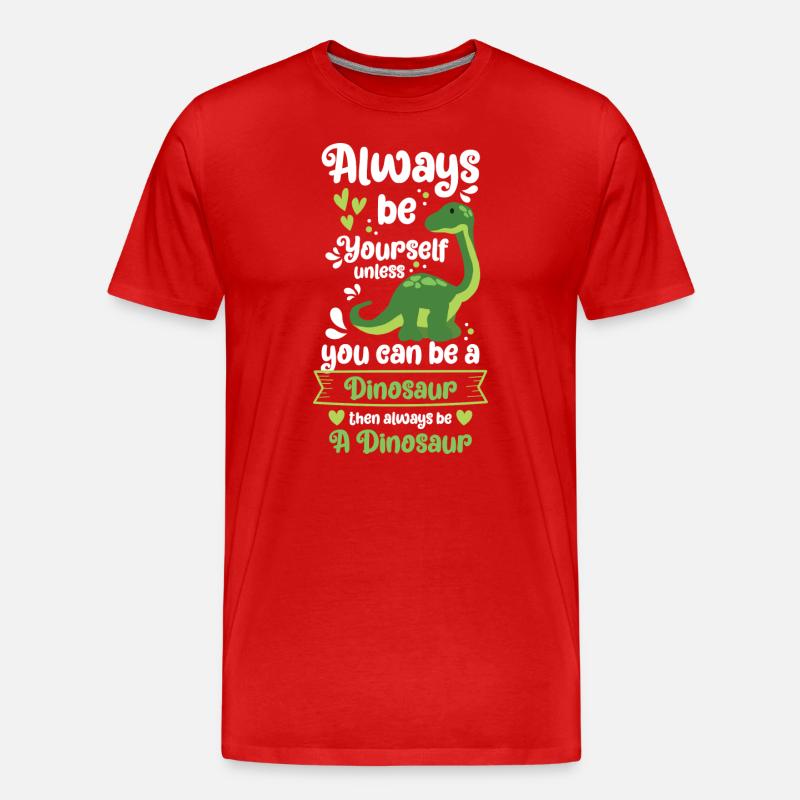 Urzeit Stegosaurus Rex Raptor - Männer Premium Bio T-Shirt - Rot