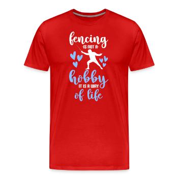 Sport Fencer Fencer Martial Arts - Men's Premium Organic T-Shirt - red - Front - Damien (186cm)