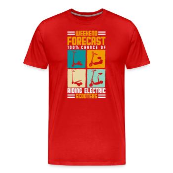 Scooter Rider Electric E-Scooter Hybrid - Men's Premium Organic T-Shirt - red - Front - Damien (186cm)