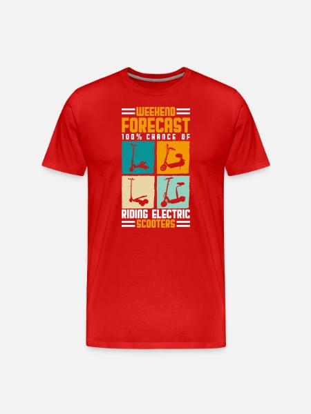 Rollerfahrer Elektrisch E-Roller Hybrid - Männer Premium Bio T-Shirt - Rot