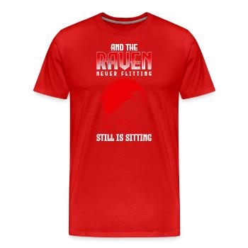 Crow Germanic Runes - Men's Premium Organic T-Shirt - red - Front - Damien (186cm)