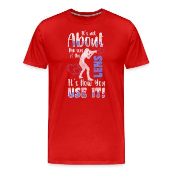 Kamera Herzschlag - Männer Premium Bio T-Shirt - Rot - Vorne - Damien (186cm)
