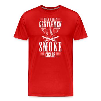 Tabak Zigarre Kippe Qualm - Männer Premium Bio T-Shirt - Rot - Vorne - Damien (186cm)