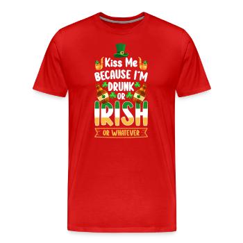 Irish Pub Shamrock Travel Holidays - Men's Premium Organic T-Shirt - red - Front - Damien (186cm)