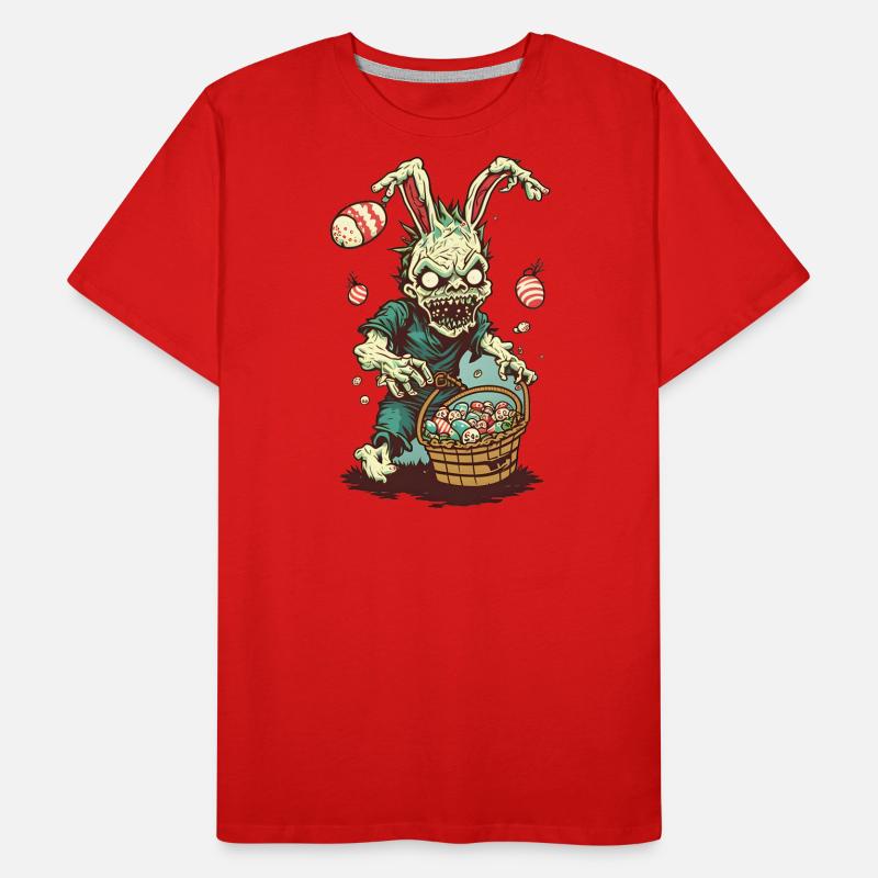 Zombie Easter with Easter Basket Men's Premium Organic T-Shirt