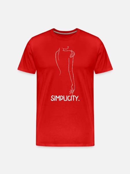 One Line Frau - Männer Premium Bio T-Shirt - Rot