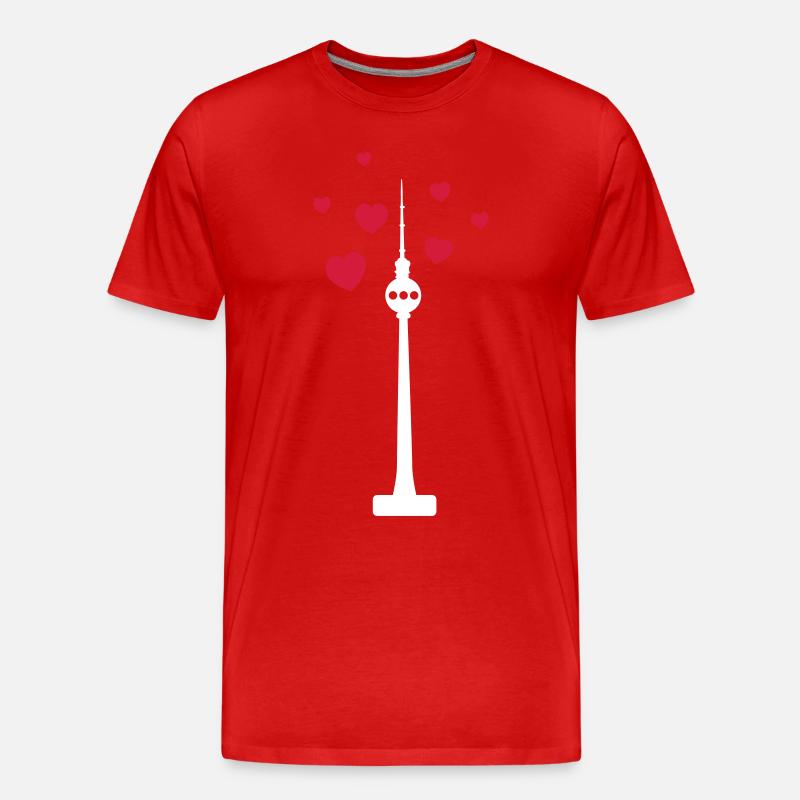Berlin Tower - Männer Premium Bio T-Shirt - Rot