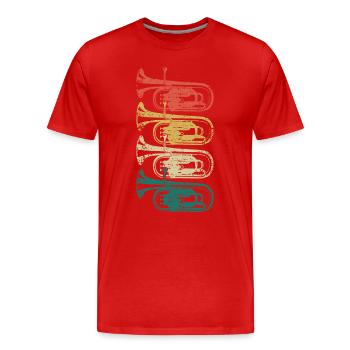 Euphonium Corn Orchestra Musiciens Instrument à vent - T-shirt bio Premium Homme - rouge - Devant - Damien (186cm)