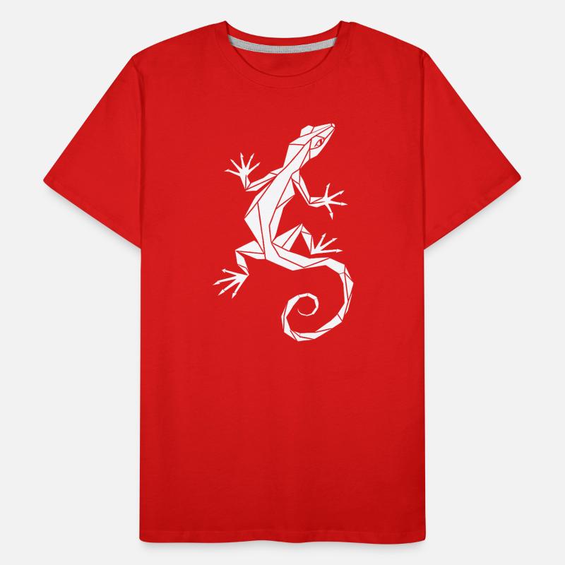 Polygon Gecko – Minimalist Lizard Design Men's Premium Organic T-Shirt