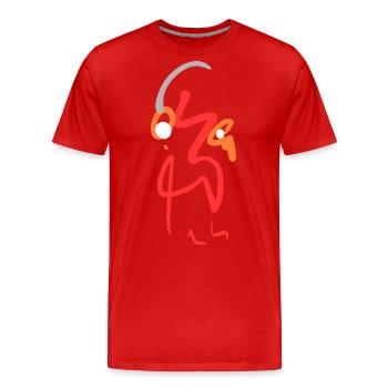 Abstrakt - Männer Premium Bio T-Shirt - Rot - Vorne - Damien (186cm)