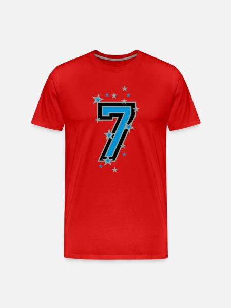 Die Nummer sechs 6 - Männer Premium Bio T-Shirt - Rot