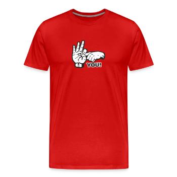 Fuck You - Männer Premium Bio T-Shirt - Rot - Vorne - Damien (186cm)