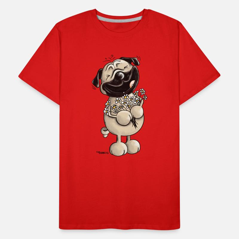 Süßer Mops - Möpse - Mopsfideler Mops - Geschenk Männer Premium Bio T-Shirt