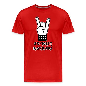 Roches des années 80 - T-shirt bio Premium Homme - rouge - Devant - Damien (186cm)
