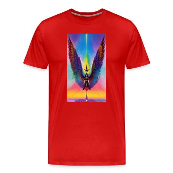 Ailes de la libération - T-shirt bio Premium Homme - rouge - Devant - Damien (186cm)