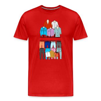 Logo des vêtements pour hommes - T-shirt bio Premium Homme - rouge - Devant - Damien (186cm)