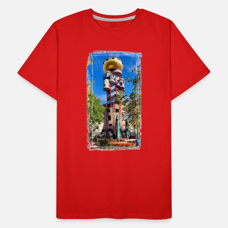 Hundertwasserturm beim Kuchlbauer Männer Premium Bio T-Shirt