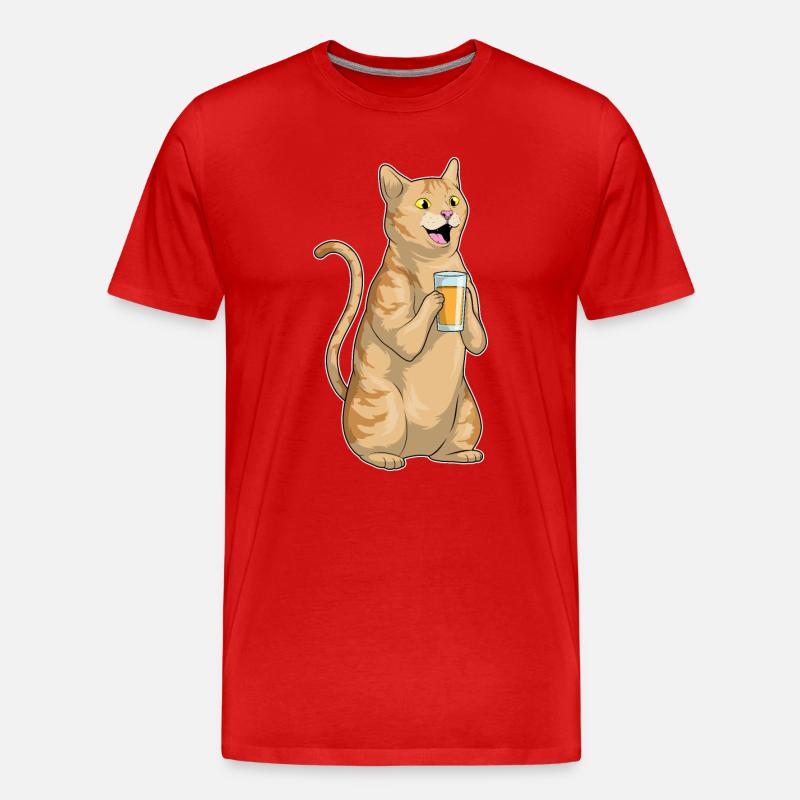 Katze Saft - Männer Premium Bio T-Shirt - Rot