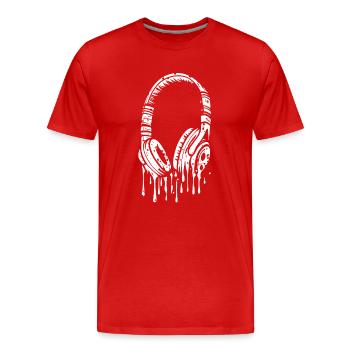 Casque de bande dessinée avec gouttes - T-shirt bio Premium Homme - rouge - Devant - Damien (186cm)