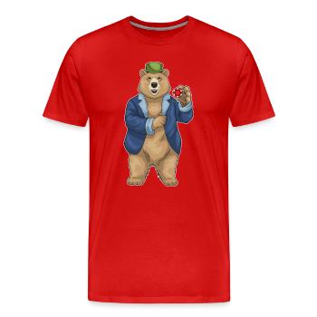 Bear Poker Jetons de poker - T-shirt bio Premium Homme - rouge - Devant - Damien (186cm)