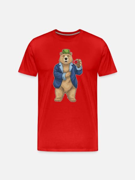 Bear Poker Poker Chips - Men's Premium Organic T-Shirt - red