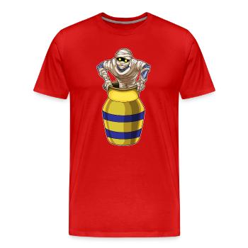 Mumie Halloween Vase - Männer Premium Bio T-Shirt - Rot - Vorne - Damien (186cm)