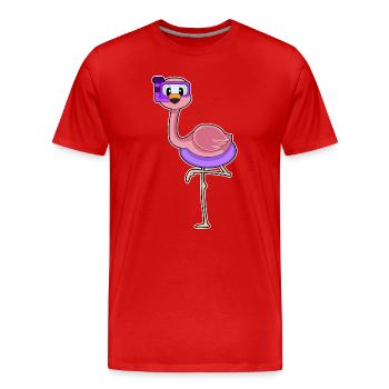 Flamingo Taucher Schnorchel Tauchen - Männer Premium Bio T-Shirt - Rot - Vorne - Damien (186cm)