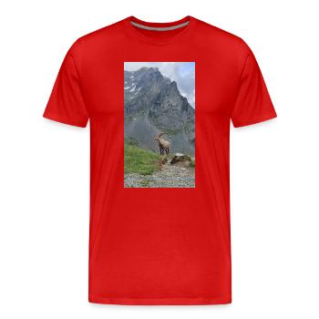 Bouquetin des Alpes - T-shirt bio Premium Homme - rouge - Devant - Damien (186cm)