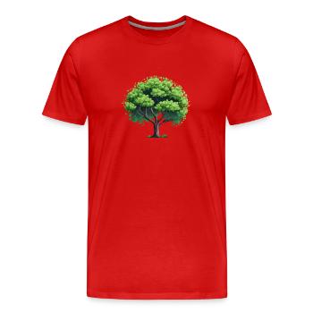 Arbre naturel - T-shirt bio Premium Homme - rouge - Devant - Damien (186cm)