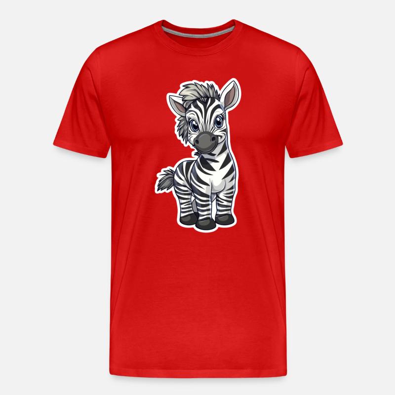 Zebra - Männer Premium Bio T-Shirt - Rot