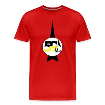 59 Nord-Logo - Männer Premium Bio T-Shirt - Rot - Vorne - Damien (186cm)