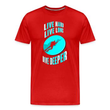 Plongeur Plongeur Snorkeling Plongeur récréatif - T-shirt bio Premium Homme - rouge - Devant - Damien (186cm)