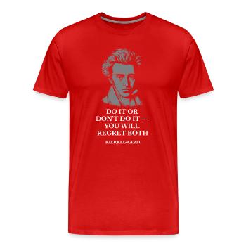 Soren Kierkegaard Do It Zitat Porträt - Männer Premium Bio T-Shirt - Rot - Vorne - Damien (186cm)