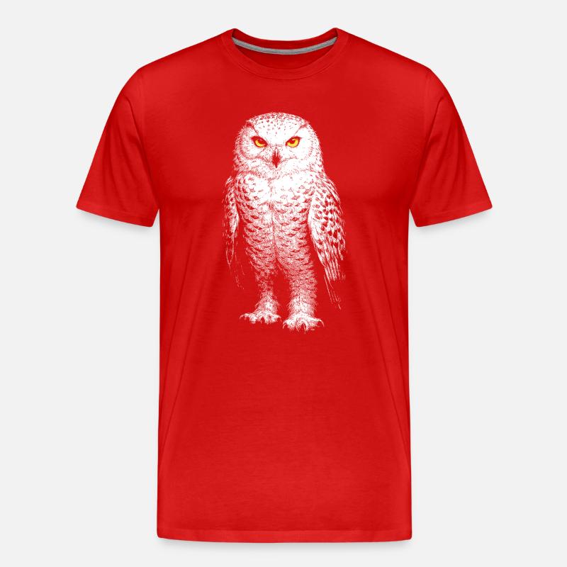 Schneeeule - Männer Premium Bio T-Shirt - Rot