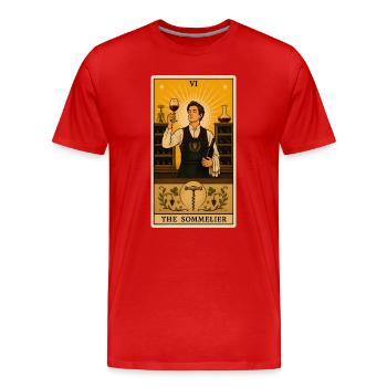 Sommelier | Tarot dégustation de vin - T-shirt bio Premium Homme - rouge - Devant - Damien (186cm)
