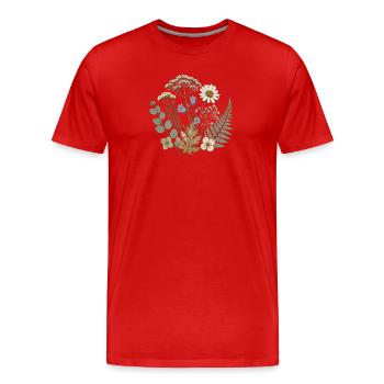 Wildflower Bouquet - Men's Premium Organic T-Shirt - red - Front - Damien (186cm)