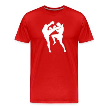 Muay Thai - T-shirt bio Premium Homme - rouge - Devant - Damien (186cm)