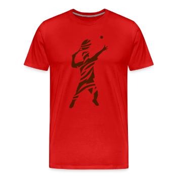 Tennis tribal - T-shirt bio Premium Homme - rouge - Devant - Damien (186cm)