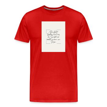 Der Vegetarier - Männer Premium Bio T-Shirt - Rot - Vorne - Damien (186cm)