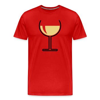 Verre à vin blanc rond ouvert (vin blanc / vin / 2C) - T-shirt bio Premium Homme - rouge - Devant - Damien (186cm)