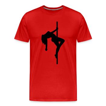 Pole dancer stripper poledance sexy girl hot - Männer Premium Bio T-Shirt - Rot - Vorne - Damien (186cm)